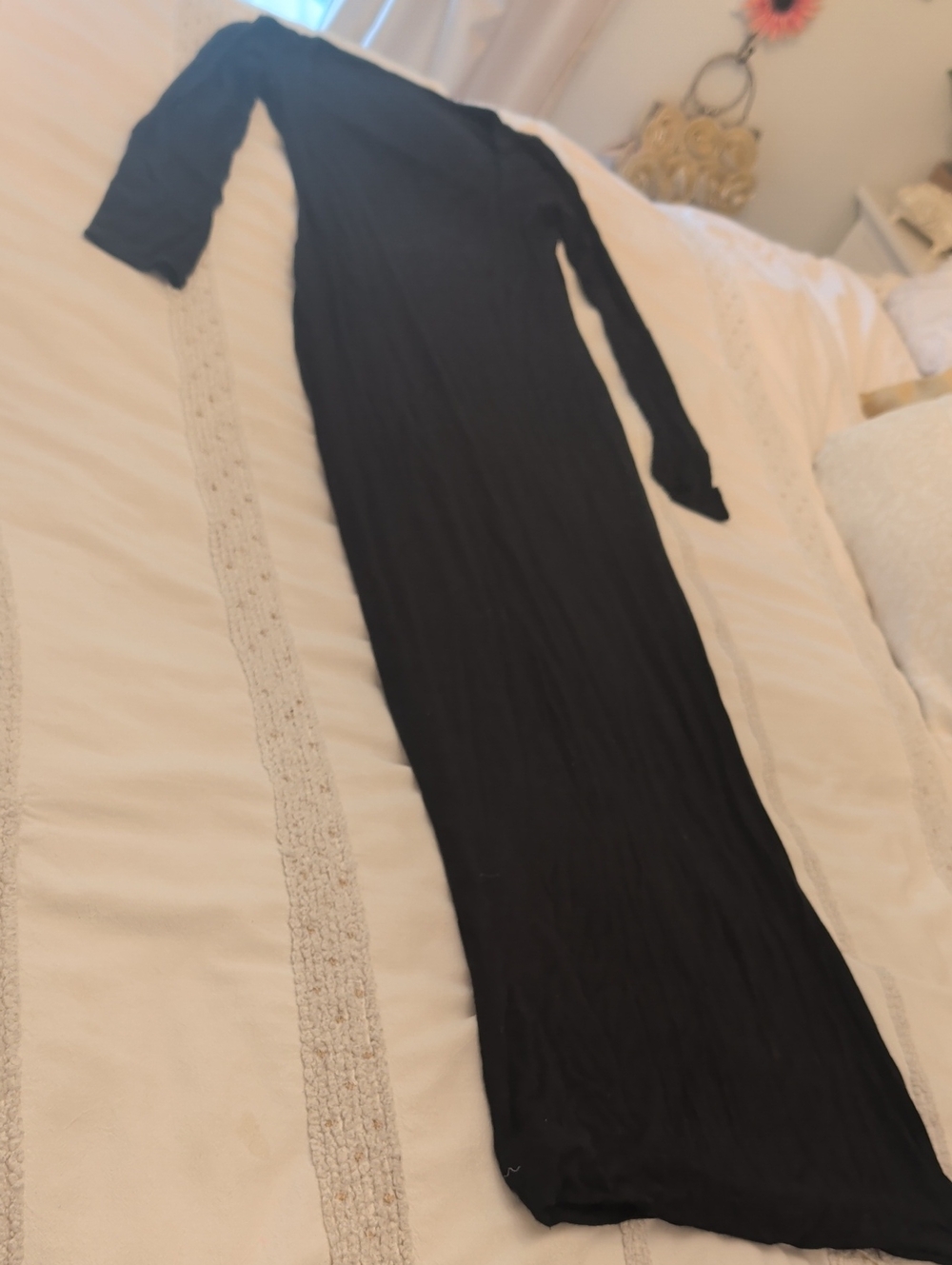 Black Long Sleeve Maxi Dress - Classic Women's Dress